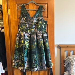 Modcloth Liza Luxe dress Size 1X (1XL) Fit & Flare Jacquard